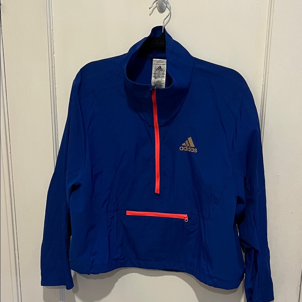 Adidas Royal Blue Half-Zip Jacket with Red Accents